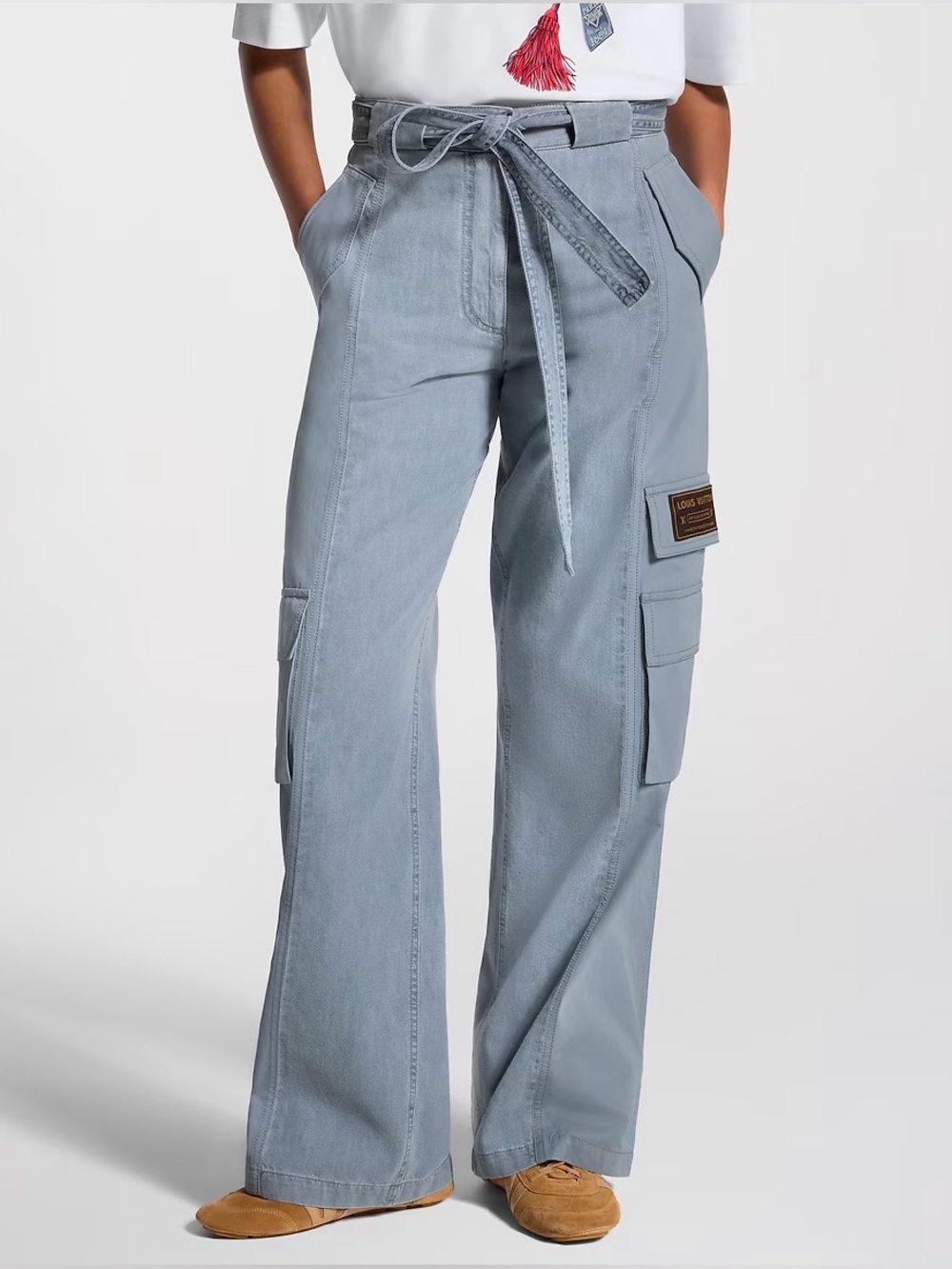 Cargo Style Utility Pocket Washed Denim Jeans Size 36/SMALL LV NEW